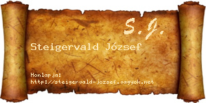 Steigervald József névjegykártya
