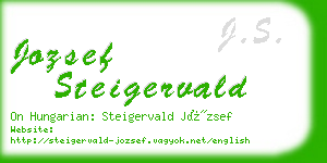 jozsef steigervald business card